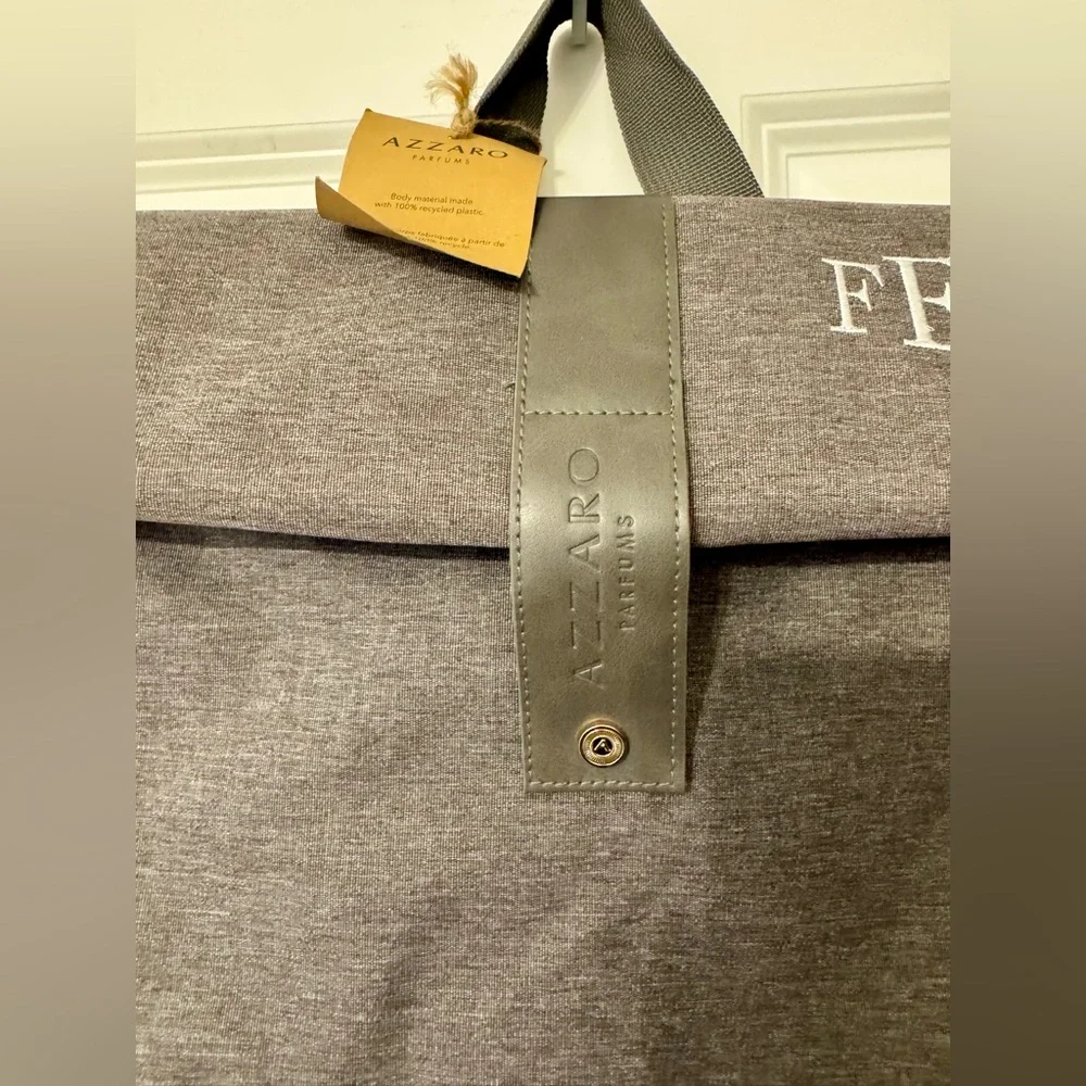 Azzaro Perfumes Fragrance Cologne Backpack Bag GREY GRAY NWT